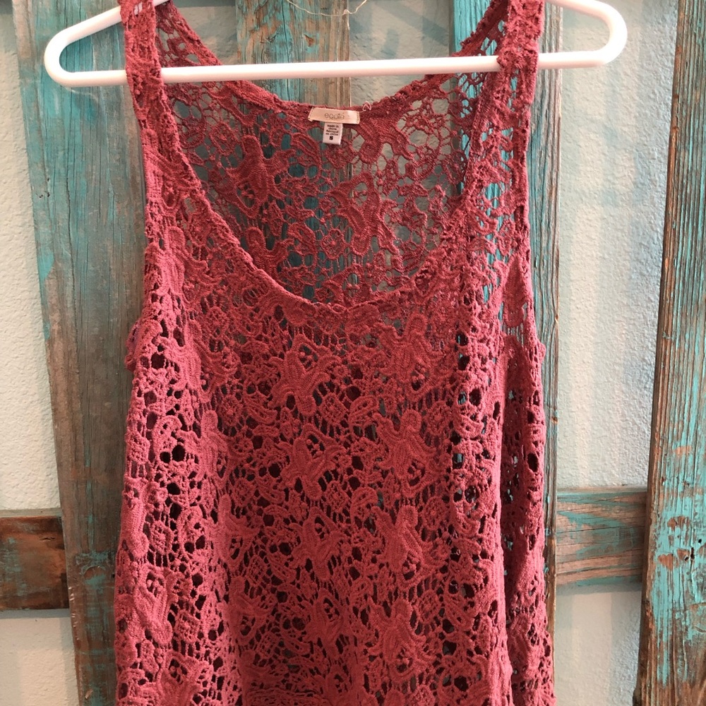 Pink lace tank top!